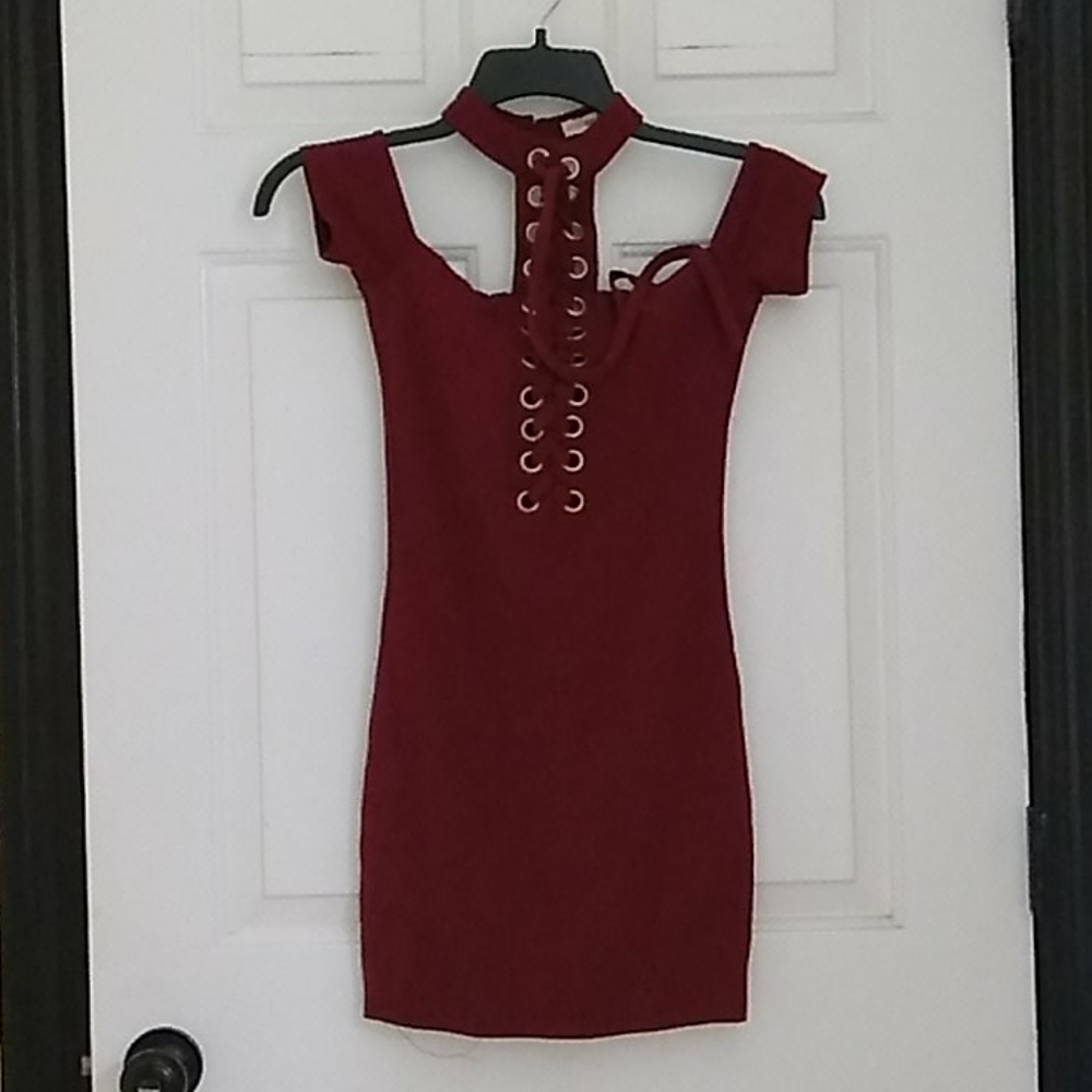 Maroon Mini Dress